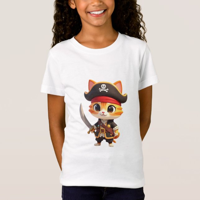 Pirate Baby Cat T-Shirt (Front)