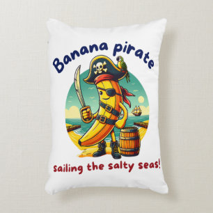 Pirate Banana Adventure by the Sea Decorative Cushion