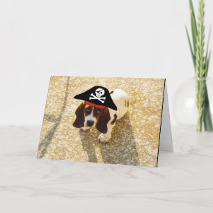 Pirate Bassett Hound Cards