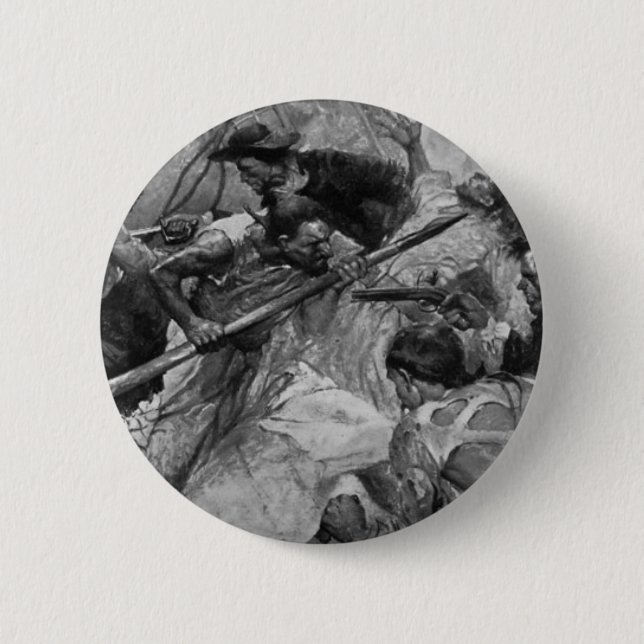 Pirate Battle 6 Cm Round Badge (Front)