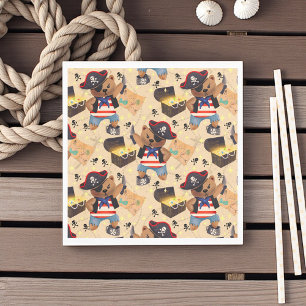 Pirate bear napkin
