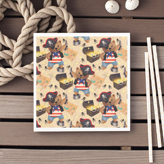 Pirate bear napkin