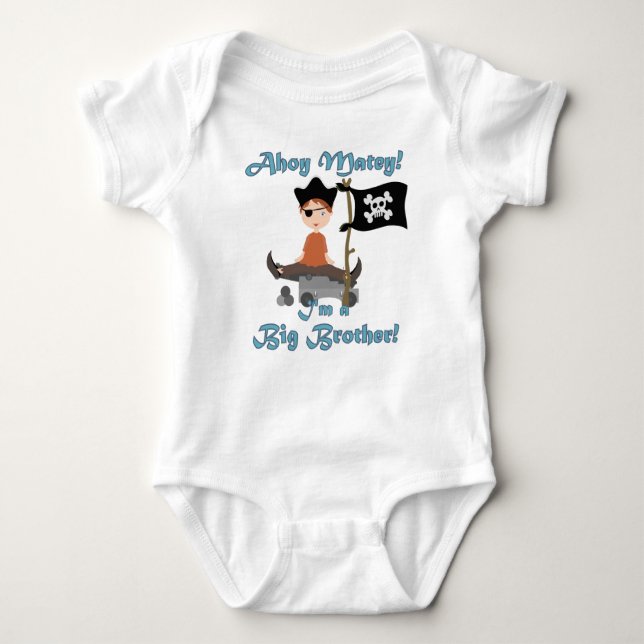 Pirate Big Brother Baby Bodysuit (Front)