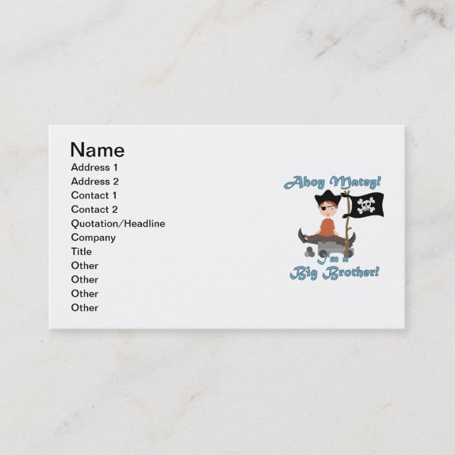 Pirate Big Brother Business Card (Front)