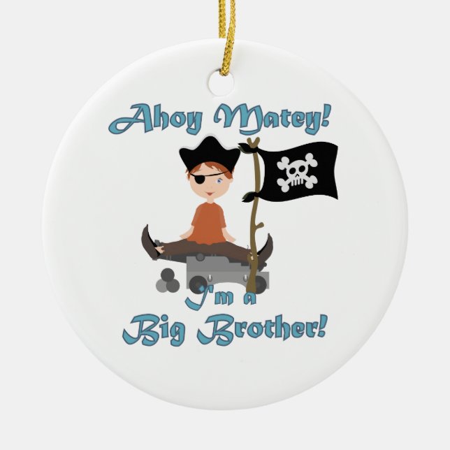 Pirate Big Brother Ceramic Tree Decoration (Front)