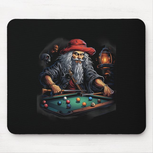 Pirate Billiards Pool Player Buccaneer Sports  Mouse Pad (Front)