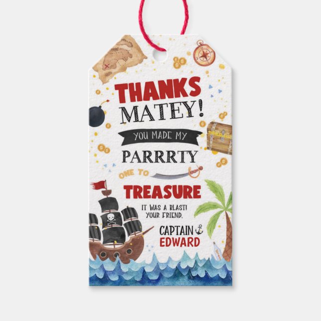 Pirate Birthday Favour Tags (Front)