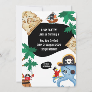 Pirate birthday invitation 