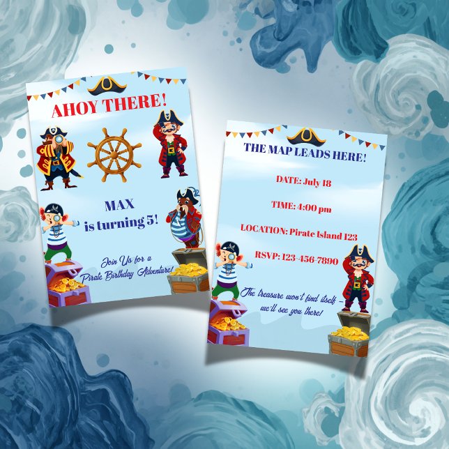 Pirate Birthday Invitation Boy | Editable Name Age (Creator Uploaded)