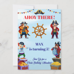 Pirate Birthday Invitation Boy   Editable Name Age