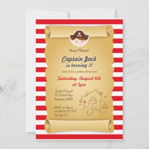 Pirate Birthday Invitation - Vertical