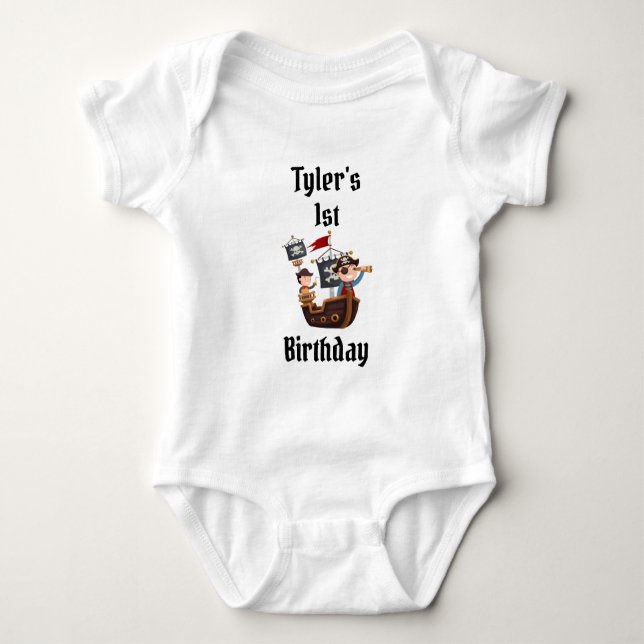 Pirate Birthday Party Bodysuit (Front)