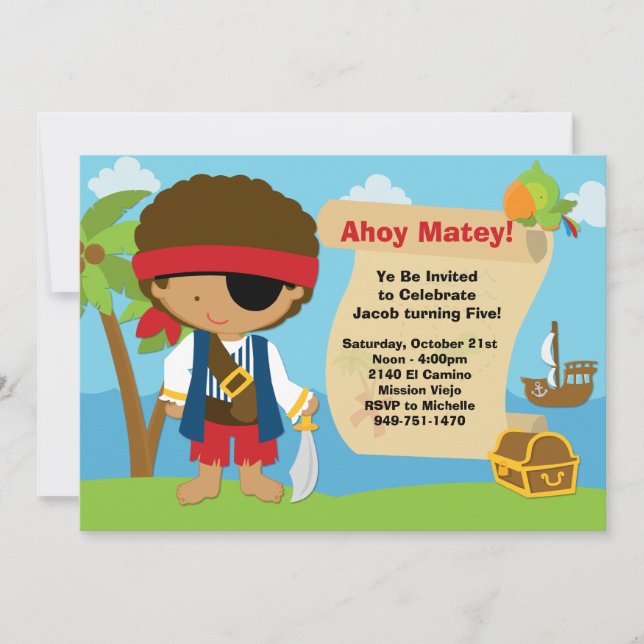 Pirate Birthday Party Invitation (Front)