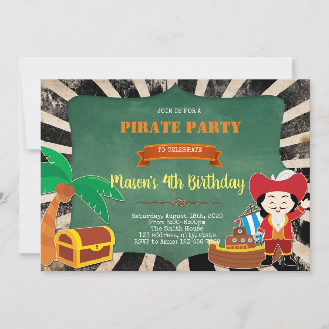 Pirate Birthday Party Invitation (Front)