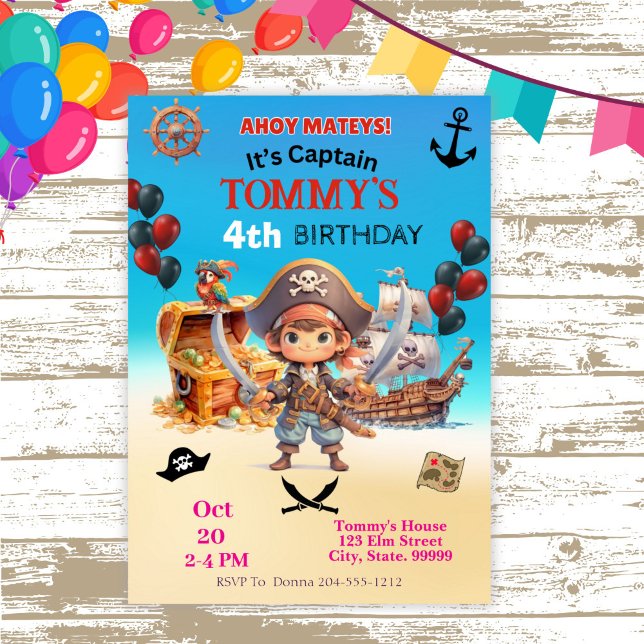 Pirate Birthday Party Invitation (Creator Uploaded)