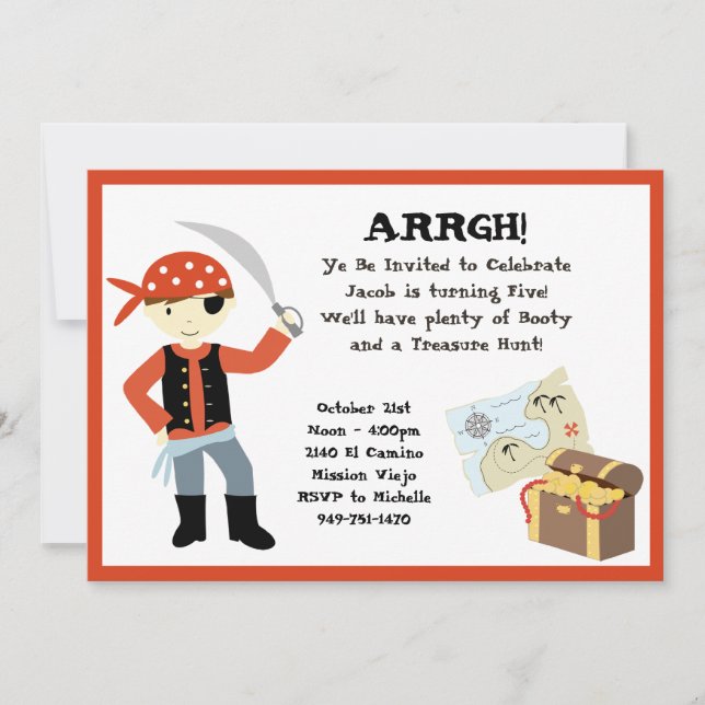 Pirate Birthday Party Invitation (Front)