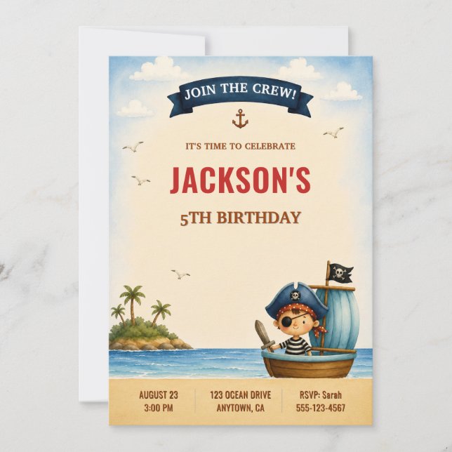 Pirate Birthday Party Invitation (Front)