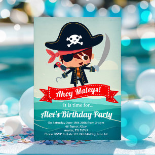 Pirate Birthday Party Invitation for a Boy   Pirat