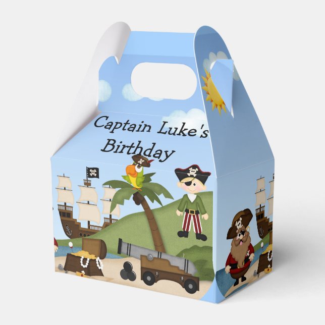 Pirate Birthday Party Loot Goodie Favour Box (Front Side)