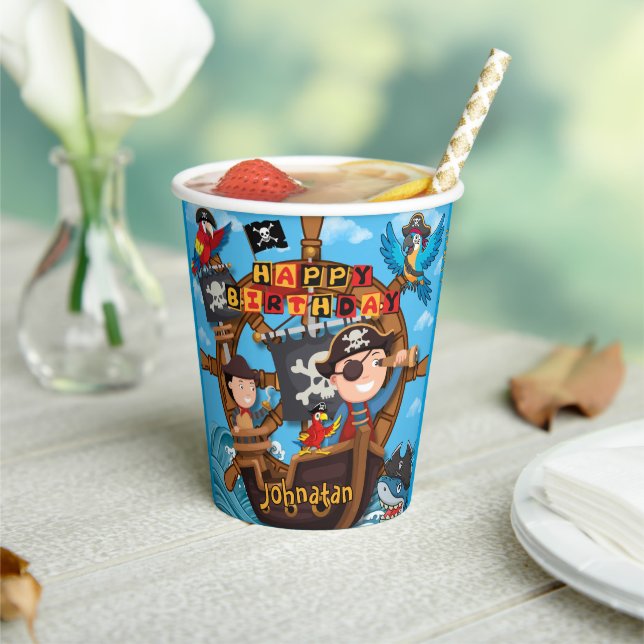 Pirate Birthday Party Paper Cups (Insitu)