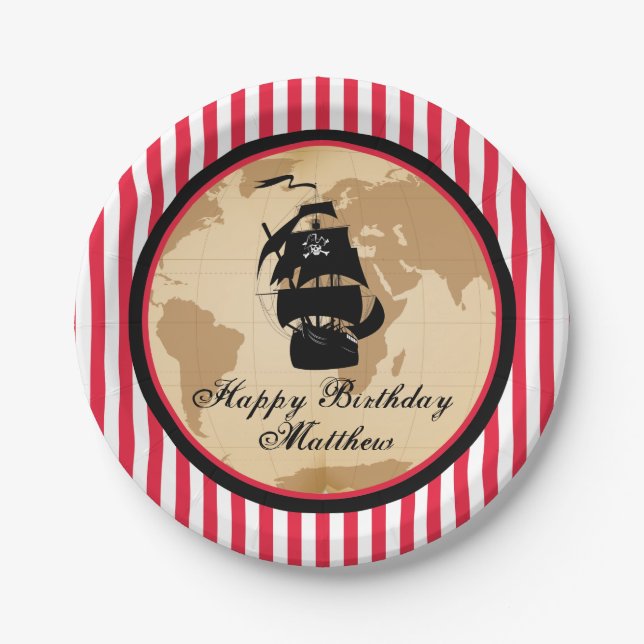 Pirate Birthday Party Plates (Front)
