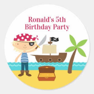 Pirate Birthday Party Stickers