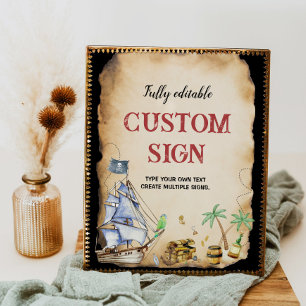Pirate Birthday Party Table Sign