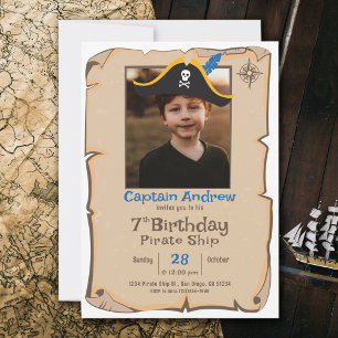 Pirate Birthday   Photo Birthday Invitation