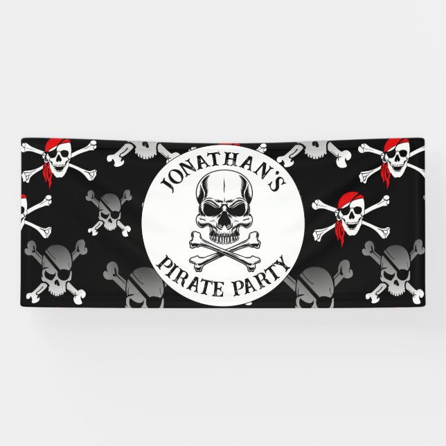 Pirate  Birthday skull Banner (Horizontal)