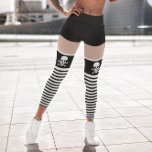 Pirate Black White Skull Crossbones Novelty Fun<br><div class="desc">Pirate Black White Skull Crossbones Novelty Fun Novelty Fun Striped Pattern all over print fashion leggings from Ricaso</div>