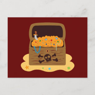 Pirate Booty Treasure Chest Postcard