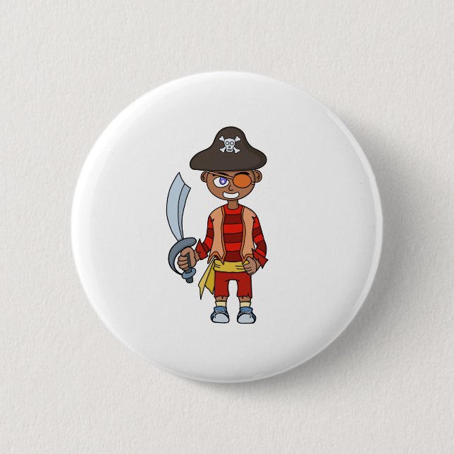 Pirate Boy 6 Cm Round Badge (Front)