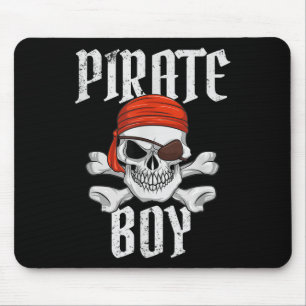 Pirate Boy Halloween Skull & Crossbones Pirate Mouse Pad
