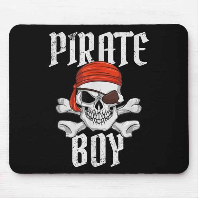 Pirate Boy Halloween Skull &amp; Crossbones Pirate Mouse Pad (Front)