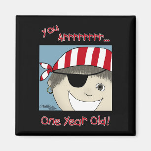 Pirate Boy one year old Magnet