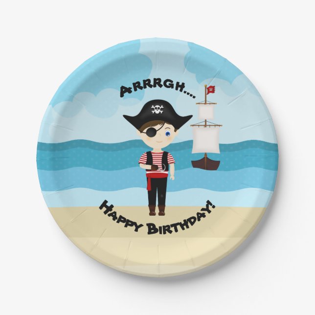 Pirate Boy Paper Plate (Front)
