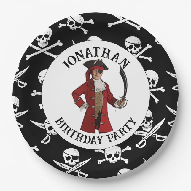 Pirate BOY Paper Plates (Front)