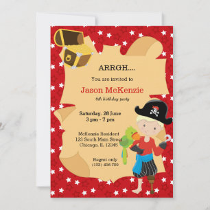 Pirate boy party invitation