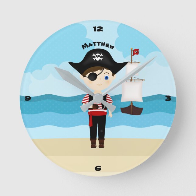 Pirate Boy Round Clock (Front)