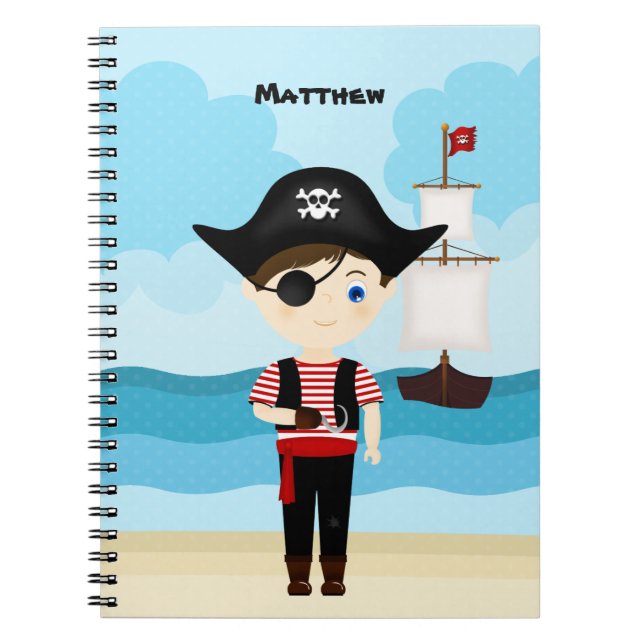 Pirate Boy Spiral Notebook (Front)