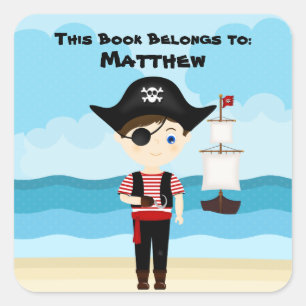 Pirate Boy Square Sticker
