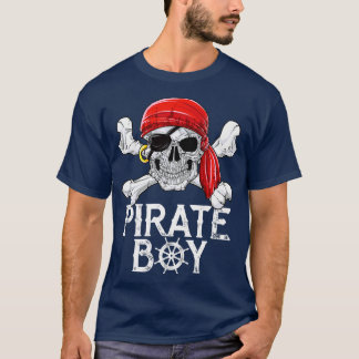 Pirate Boy T  Jolly Roger Flag Skull  Crossbones s T-Shirt