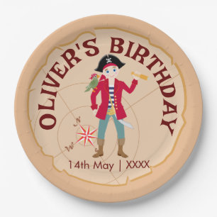 Pirate Boy Treasure Map Fun Birthday Party Paper Plate