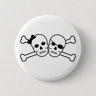 pirate bride and groom 6 cm round badge