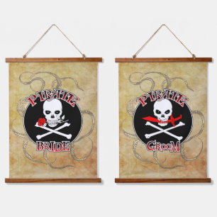 Pirate Bride & Groom Set Hanging Tapestry