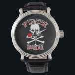 Pirate Bride Watch<br><div class="desc">Avast, ye lubbers! Shiver me timbers! What else would you wear to a pirate wedding ... A bewitchin' female jolly roger holdin' a pretty red rose in her delicate teeth. Makes a great gift for pirate lovers about to walk the plank or for your own pirate wedding. Even the most...</div>