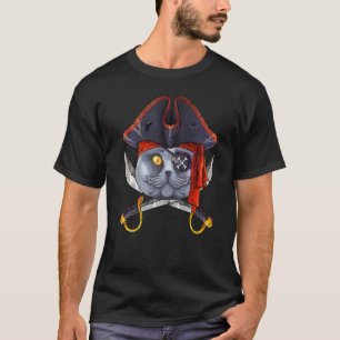 Pirate British Shorthair Jolly Roger Halloween Cos T-Shirt
