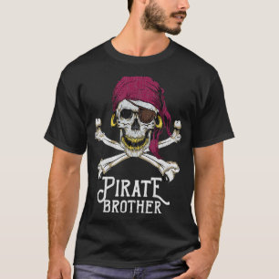 Pirate Brother Jolly Roger Crossbones  Skull Hallo T-Shirt