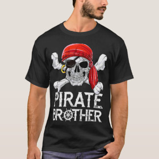 Pirate Brother T shirt Jolly Roger Flag Skull Cro