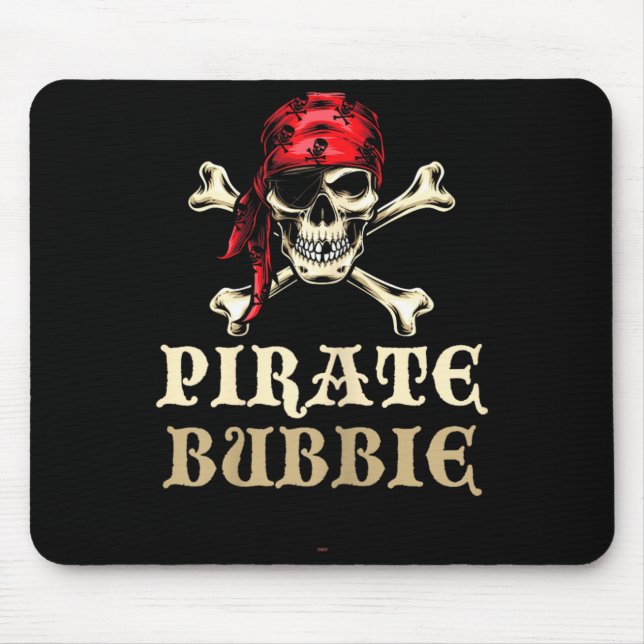 Pirate Bubbie Skull Matching Grandma Halloween Mouse Pad (Front)